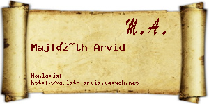 Majláth Arvid névjegykártya